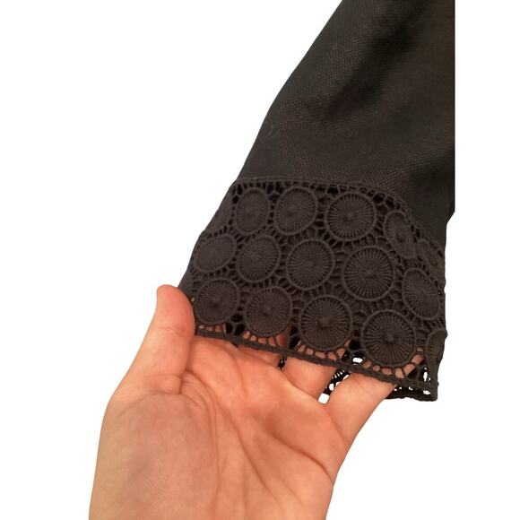 Talbots Womens Linen Blend Blazer Size 8 Black Preppy Classic Jacket Office Work - Picture 6 of 7